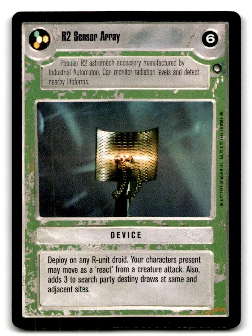 Star Wars R2 Sensor Array card from lot Star Wars CCG estate find playing set