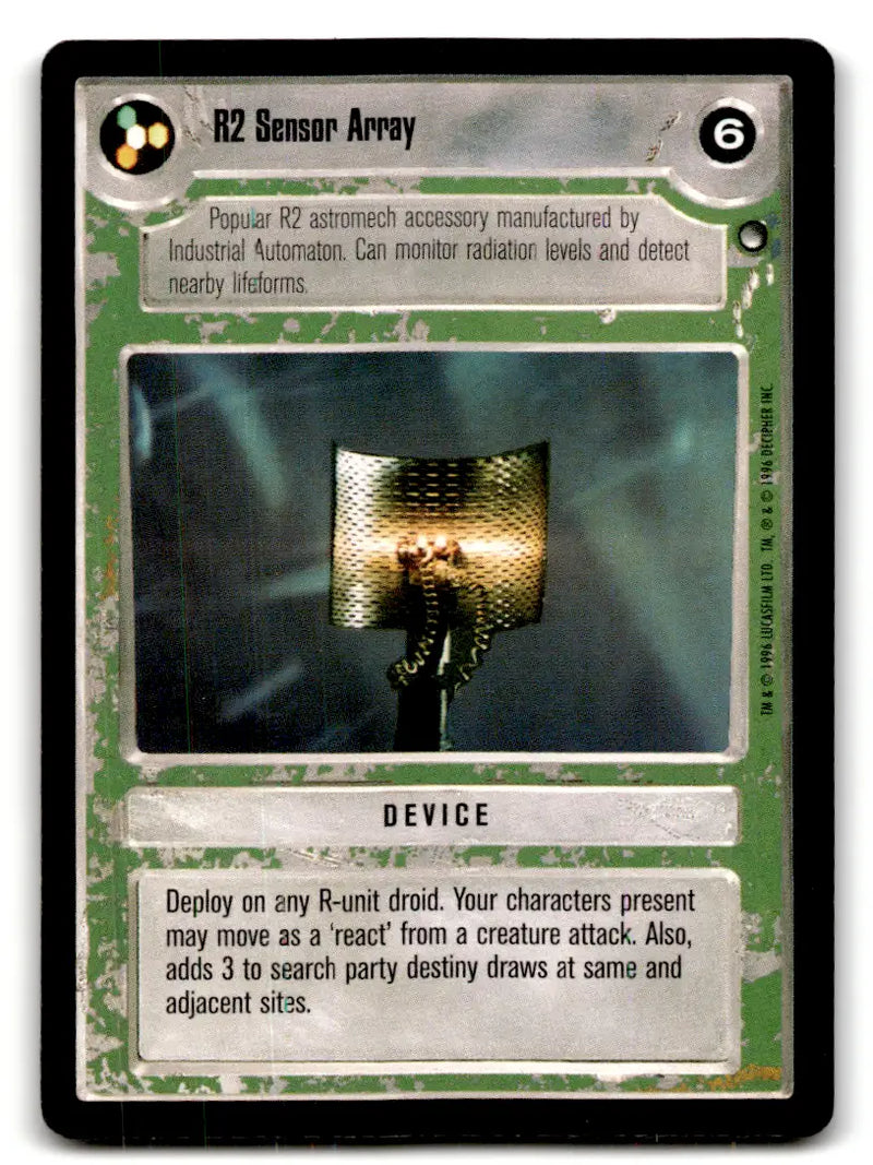 Star Wars R2 Sensor Array card from lot Star Wars CCG estate find playing set