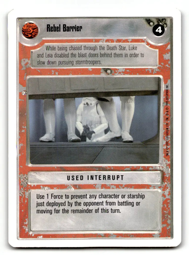 Rebel Barrier Star Wars card from Star Wars CCG estate find lot star wars card lot