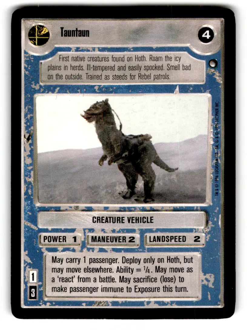 Star Wars CCG Tauntaun card from Estate Find 24 Card Lot Decipher Played With