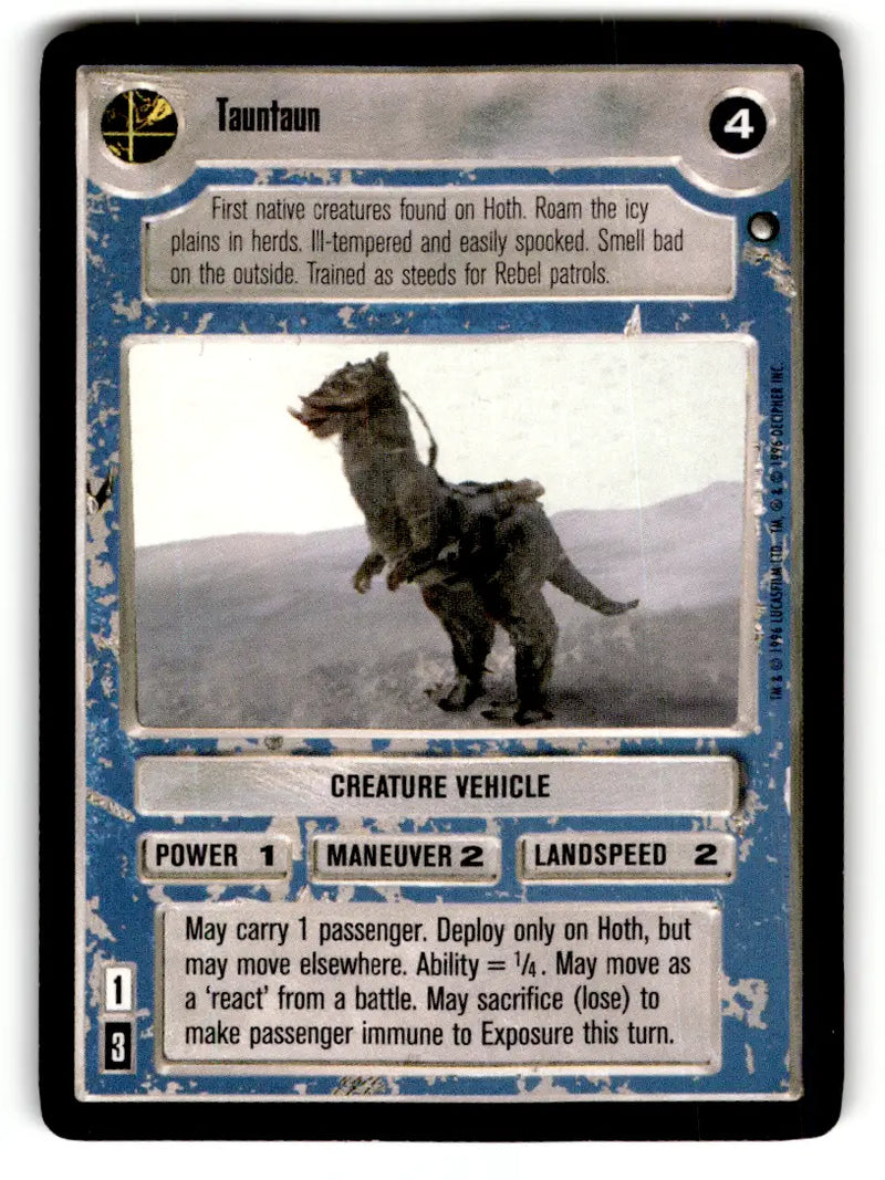 Star Wars CCG Tauntaun card from Estate Find 24 Card Lot Decipher Played With