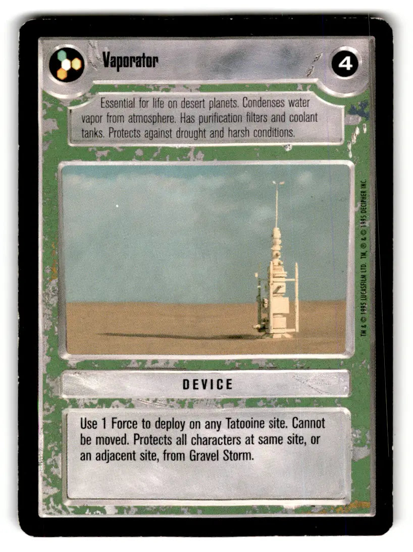 Star Wars Vaporator card from estate find lot Star Wars CCG Decipher played with