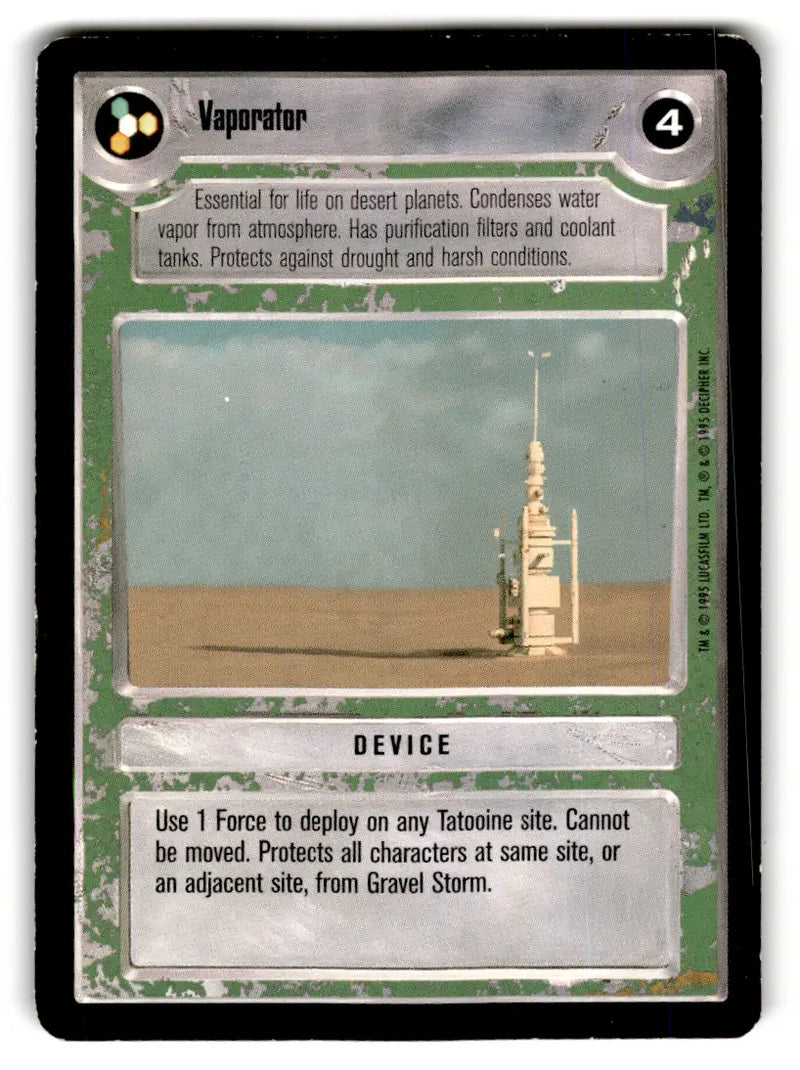 Star Wars Vaporator card from estate find lot Star Wars CCG Decipher played with