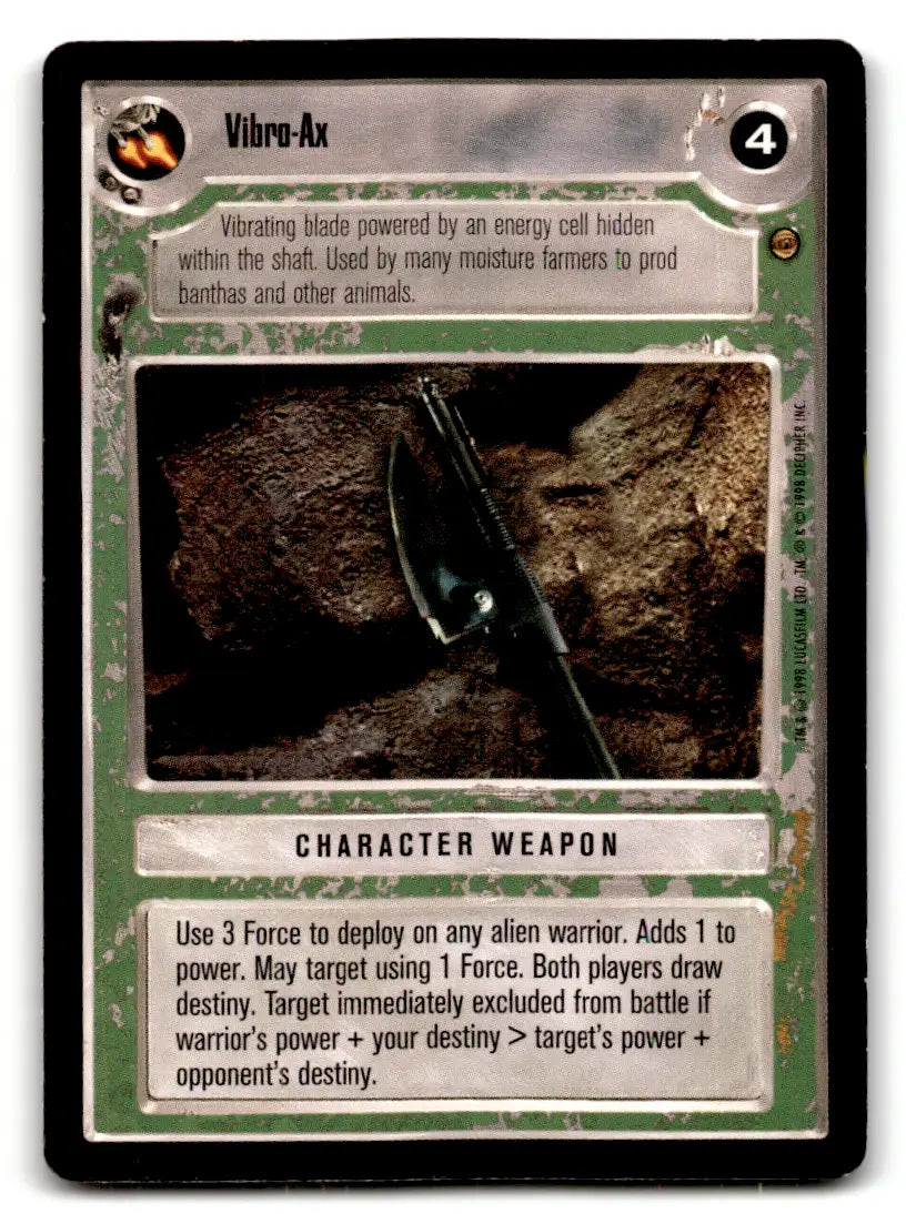 Star Wars CCg Vibro-Ax card from Estate Find 24 Card Lot Star Wars CCG Decipher