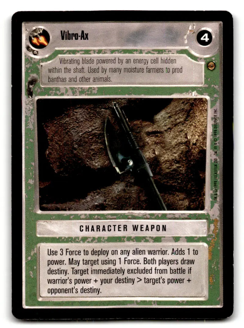 Star Wars CCg Vibro-Ax card from Estate Find 24 Card Lot Star Wars CCG Decipher