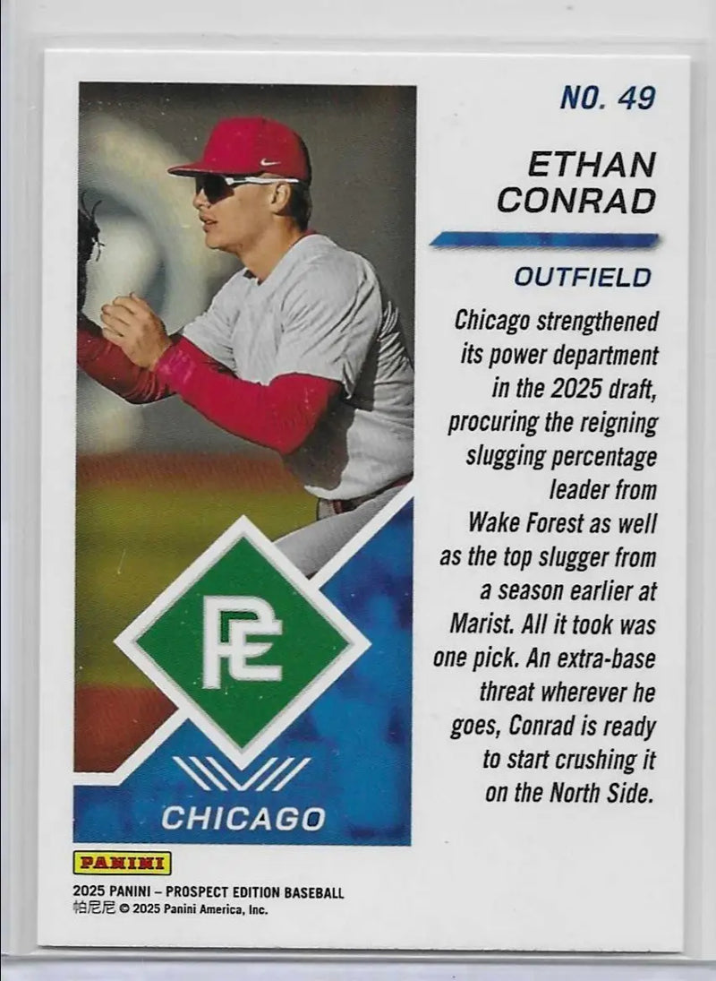 ETHAN CONRAD 2025 Panini Prospect Edition Holo Chicago Cubs #49 (1137) - Baseball Card Single