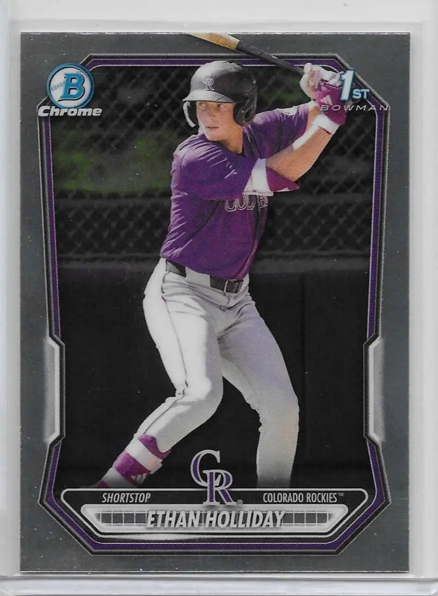 Ethan Holiday 1st Bowman Chrome 1 2026 Bowman BCP-1 Colorado Rockies (1317) - Baseball Card Single