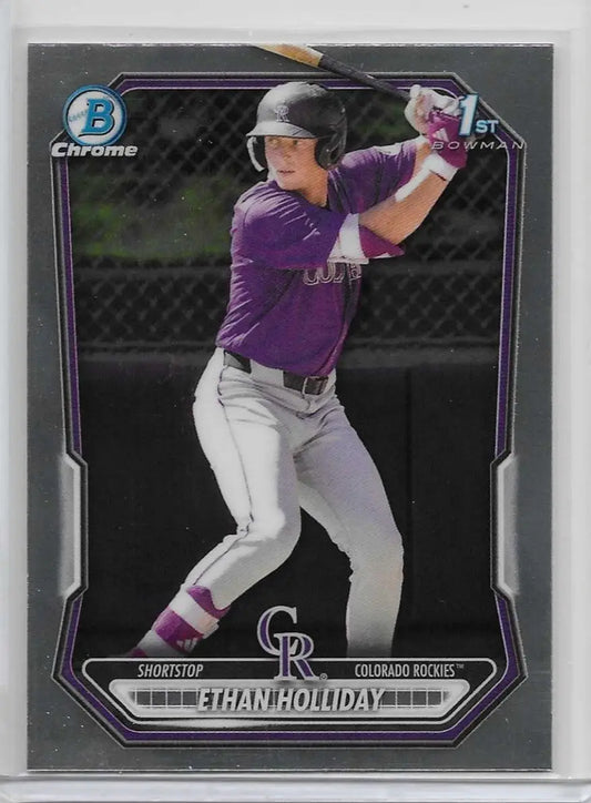 Ethan Holiday 1st Bowman Chrome 1 2026 Bowman BCP-1 Colorado Rockies (1317) - Baseball Card Single