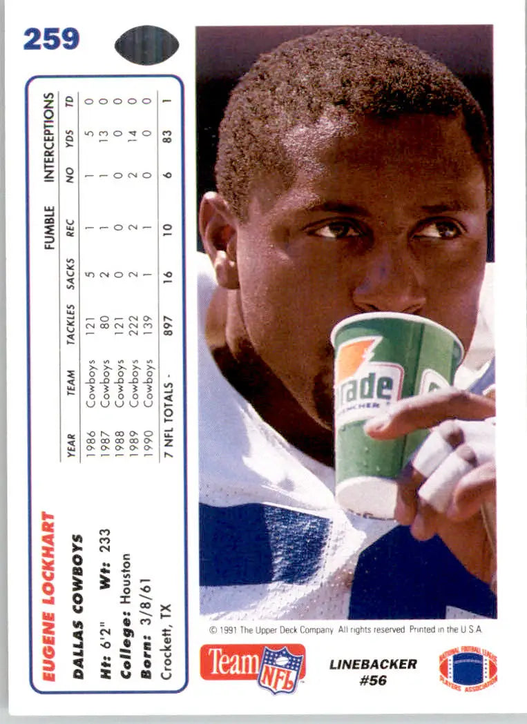 Eugene Lockhart - 1991 Upper Deck - #259c - Football - Football Card Single