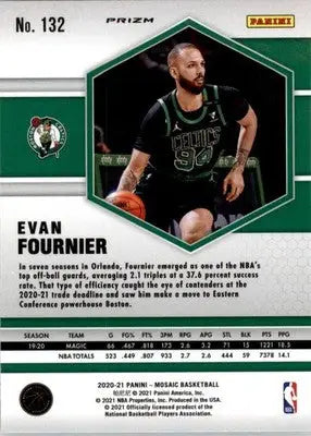 Evan Fournier - 2020-21 Panini Mosaic - #132 - Mosaic Green Basketball - Basketball Card Single