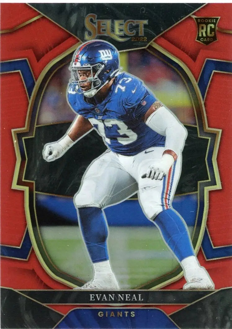 Evan Neal Rookie 2022 Panini Select Concourse Red Prizm /99 #83 New York Giants - Football Card Single
