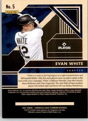 Evan White - 2021 Panini Chronicles - #5 - RC Gold Standard Baseball - Baseball Card Single
