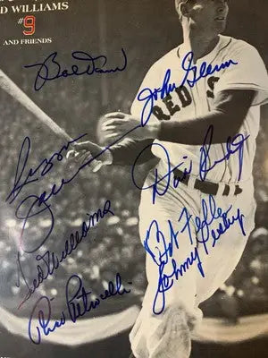Evening Ted Williams Signed Program Red Sox Joe Dimaggio John Glenn Auto (9) JSA - Sports Memorabilia