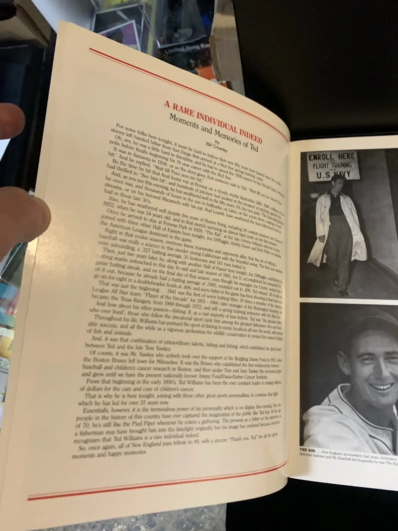 Evening Ted Williams Signed Program Red Sox Joe Dimaggio John Glenn Auto (9) JSA - Sports Memorabilia