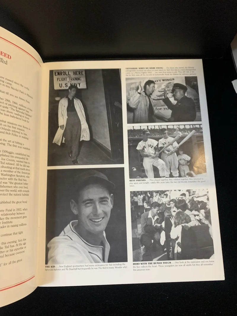 Evening Ted Williams Signed Program Red Sox Joe Dimaggio John Glenn Auto (9) JSA - Sports Memorabilia