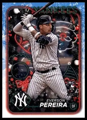 Everson Pereira Rookie 2024 Topps Holiday #H186 New York Yankees - Baseball Card Single