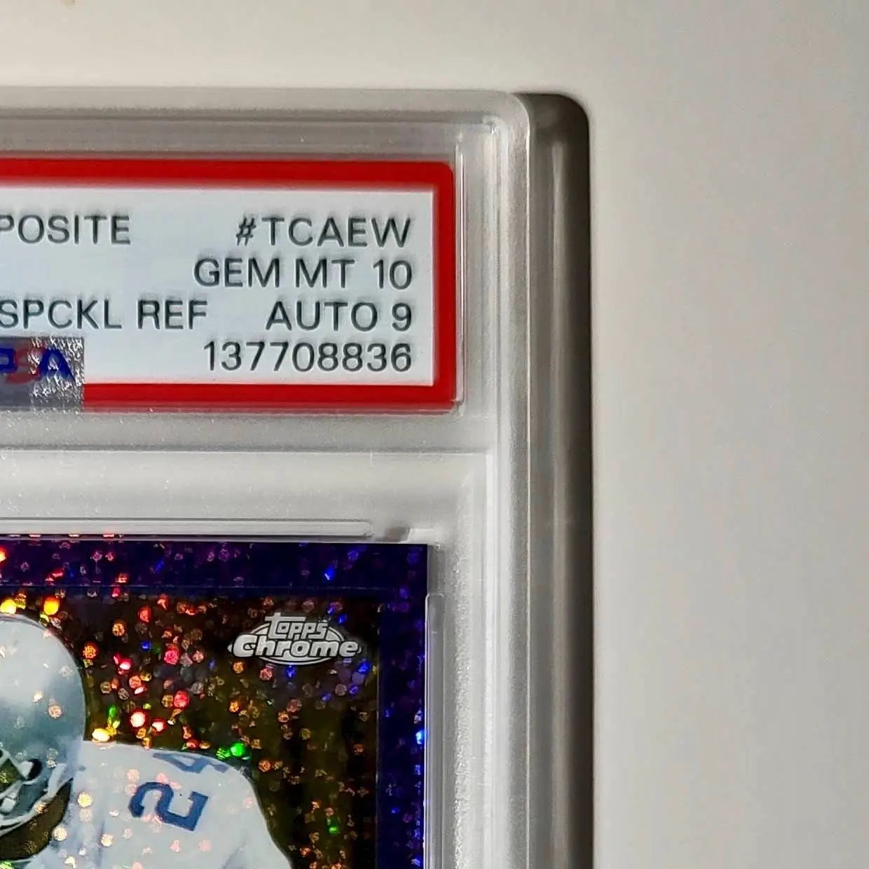 Everson Walls 2023 Topps Chrome Purple Speckle Refractor 197/199 PSA 10 Auto 9 - Football Card Single