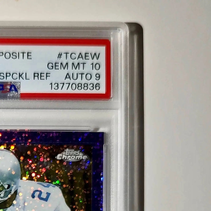 Everson Walls 2023 Topps Chrome Purple Speckle Refractor 197/199 PSA 10 Auto 9 - Football Card Single