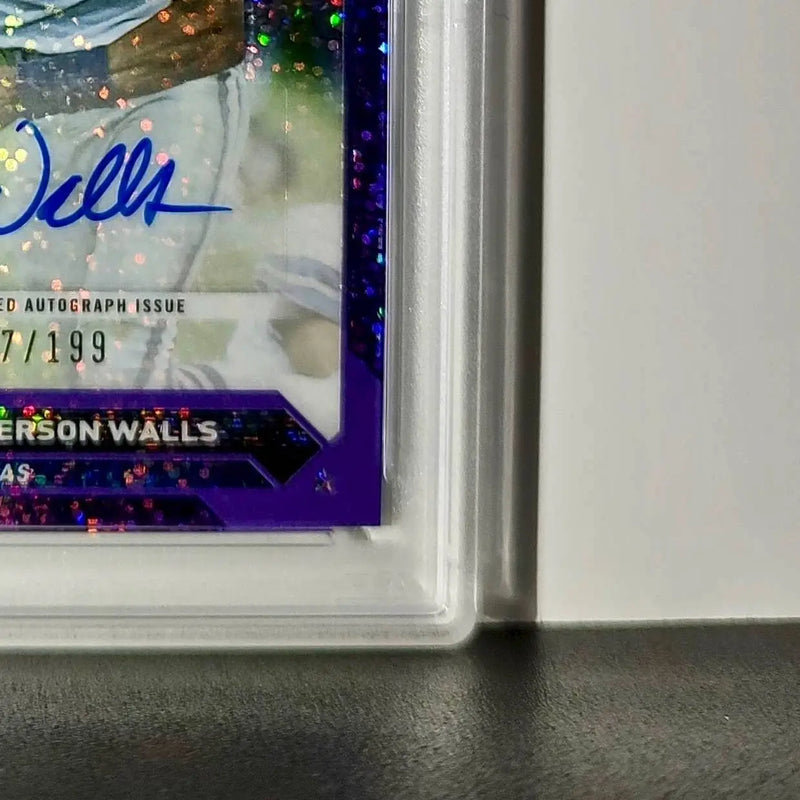Everson Walls 2023 Topps Chrome Purple Speckle Refractor 197/199 PSA 10 Auto 9 - Football Card Single