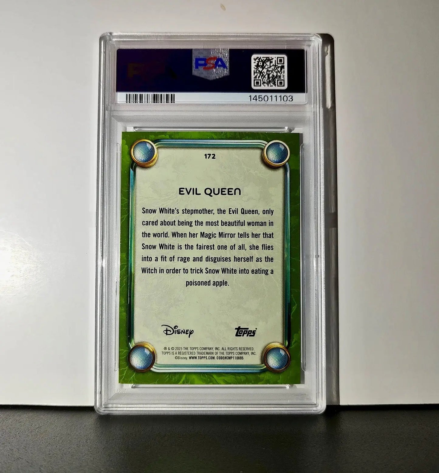Evil Queen 2025 Topps Disney #172 Card Snow White and the Seven Dwarfs PSA 9 - Non-Sports Card Single