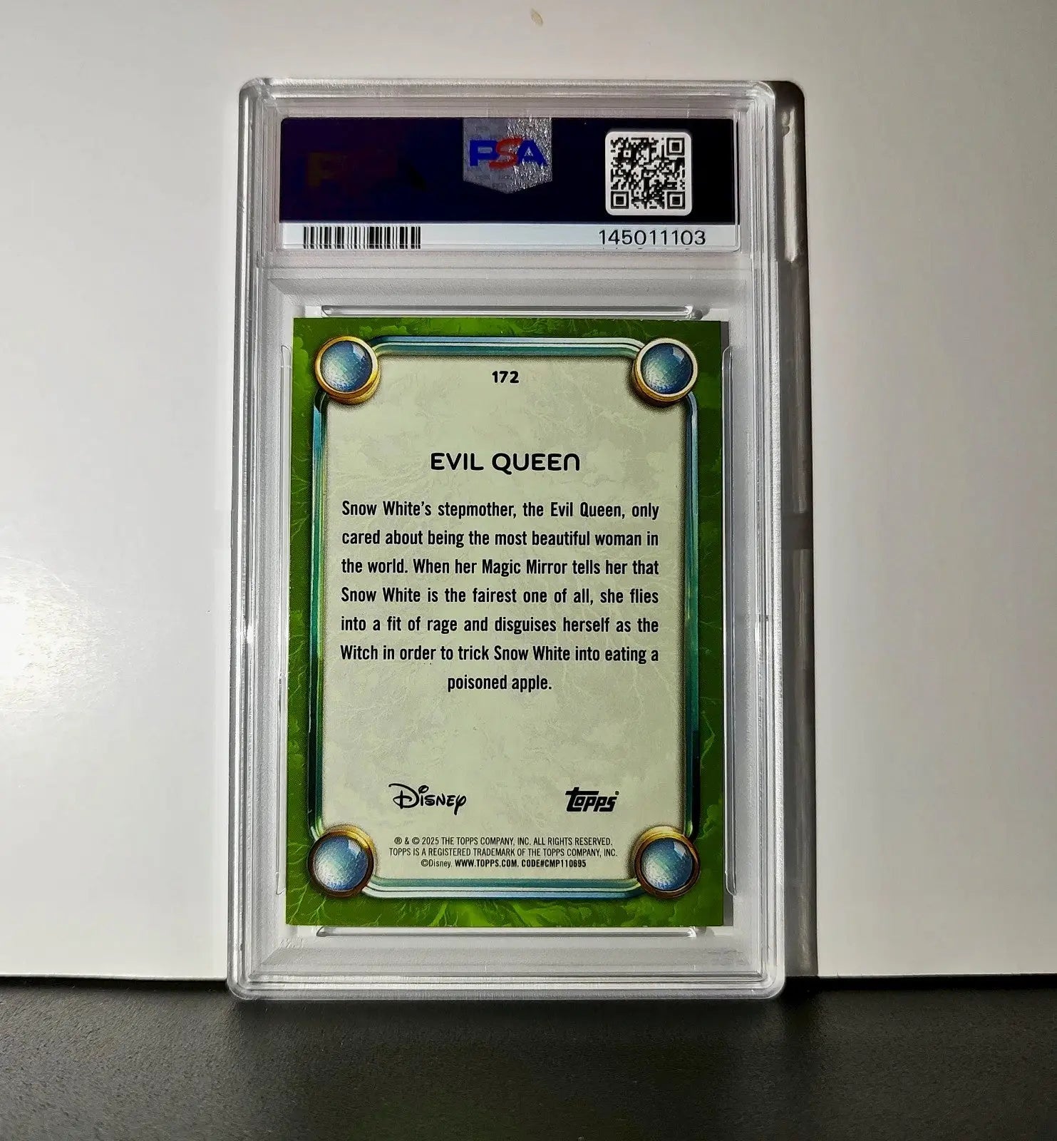 Evil Queen 2025 Topps Disney #172 Card Snow White and the Seven Dwarfs PSA 9 - Non-Sports Card Single