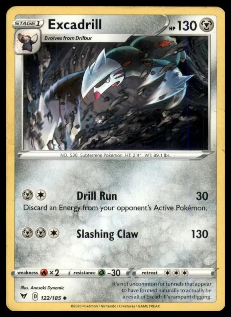 Excadrill 122/185 Swsh04: Vivid Voltage Regular - Pokémon Card Single