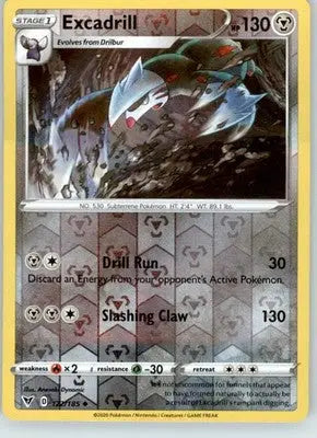 Excadrill - SWSH04: Vivid Voltage - 122/185 - Reverse Holo LP - Pokémon Card Single