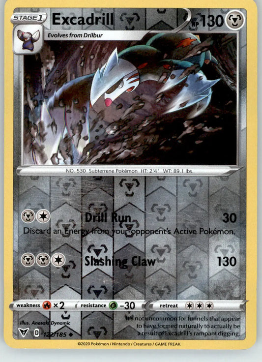 Excadrill - Vivid Voltage - 122/185 - Reverse Holo LP Pokemon - Pokémon Card Single