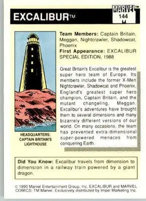 Excalibur - Marvel 1990 Universe - 144 - Base NM - Marvel Card Single