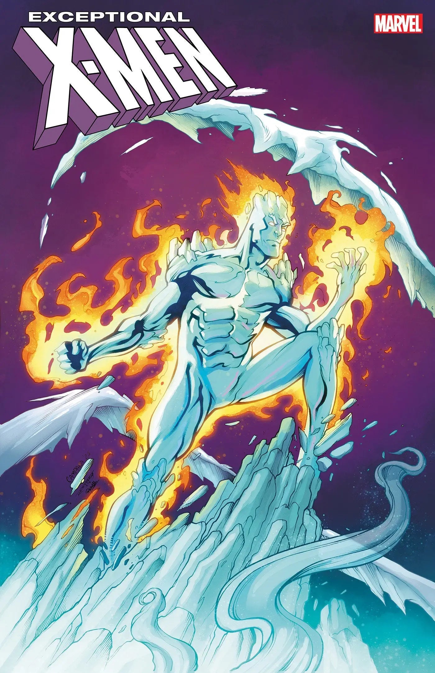 Comic book cover of Exceptional X-Men #6 featuring Chris Campana Torch variant artwork