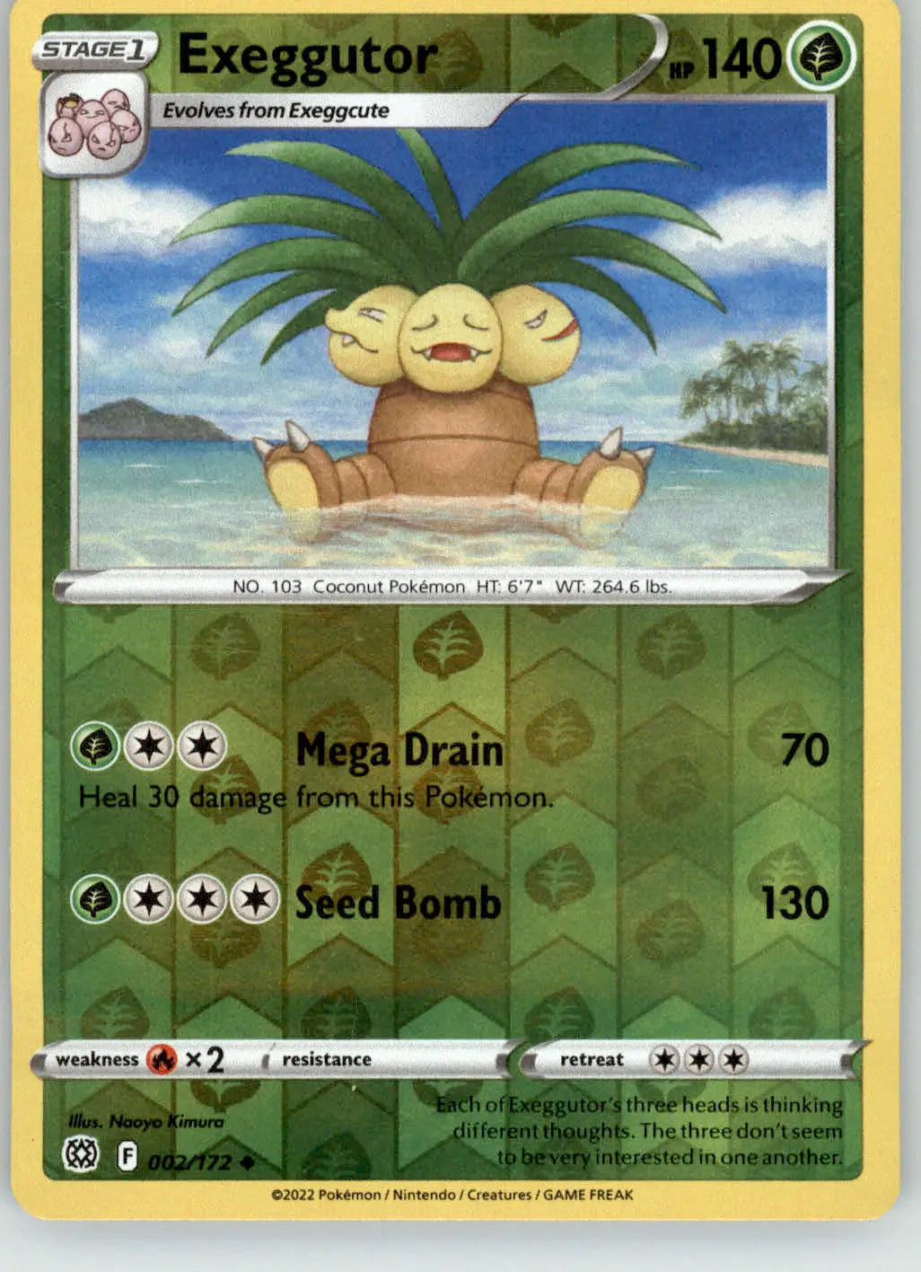 Exeggutor - Brilliant Stars - 002/172 - Reverse Holo LP Pokemon - Pokémon Card Single