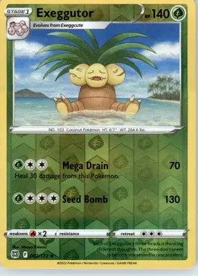 Exeggutor - SWSH09: Brilliant Stars - Reverse Holo LP - #002/172 - Pokémon Card Single