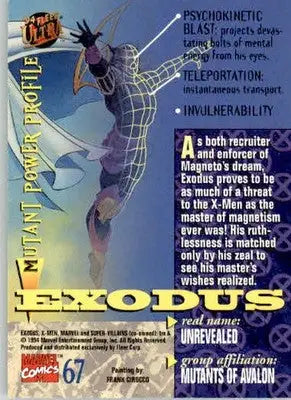Exodus - 1994 Ultra X-Men - #67 - Non_sport - Non-Sports Card Single