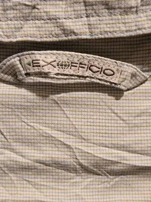 ExOfficio Shirt Mens XXL Marine Check Light Blue Long Sleeve InsectShield Nylon - Apparel