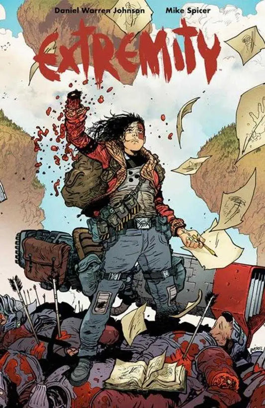 Comic book cover for Extremity Deluxe Hardcover featuring vivid artwork and bold design