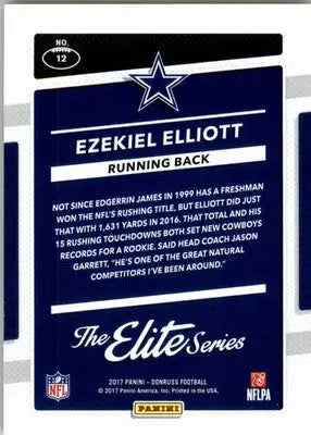 Ezekiel Elliott - 2017 Donruss - #12 - The Elite Series Football - Football Card Single