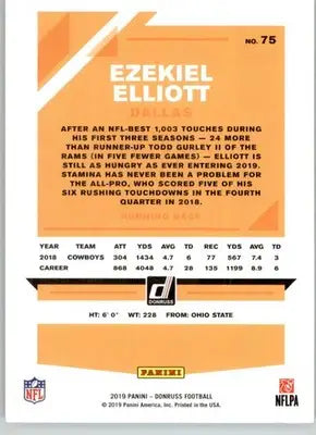 Ezekiel Elliott - 2019 Donruss - #75 - Football - Football Card Single