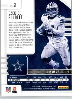 Ezekiel Elliott - 2020 Panini Absolute - #51 - Retail Football - Football Card Single