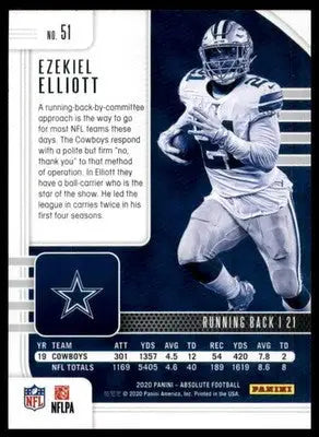Ezekiel Elliott 2020 Panini Absolute Retail #51 Dallas Cowboys