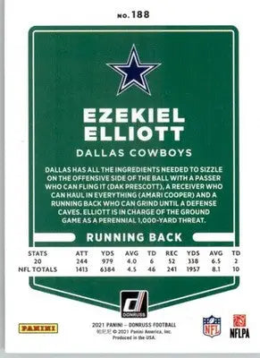 Ezekiel Elliott - 2021 Donruss - #188 - Football - Football Card Single