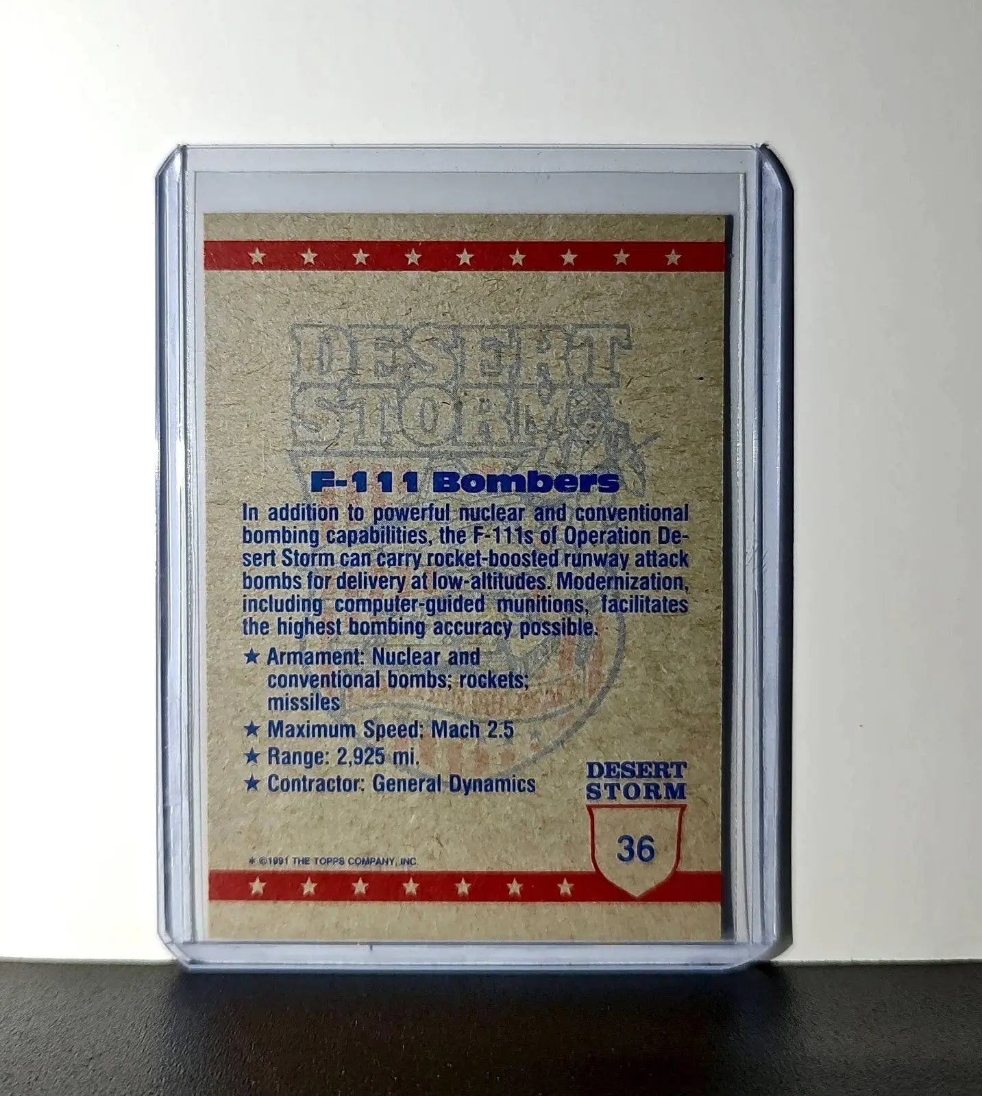 F-111 Bombers 1991 Topps Desert Storm #36 Card