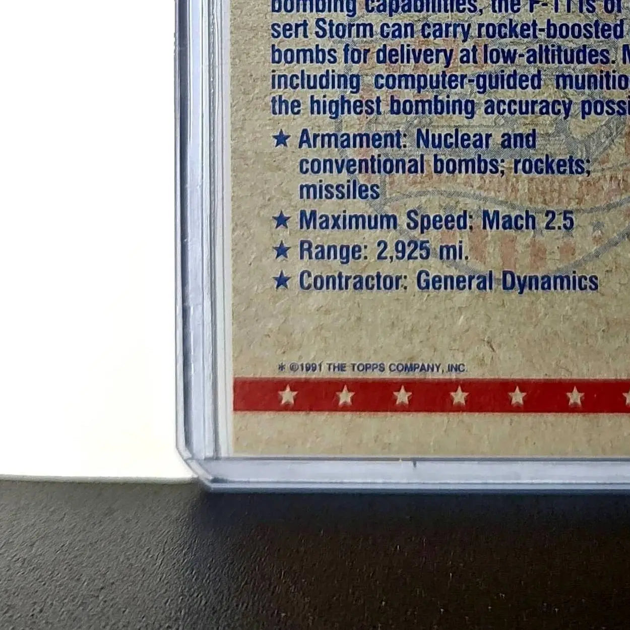 F-111 Bombers 1991 Topps Desert Storm #36 Card