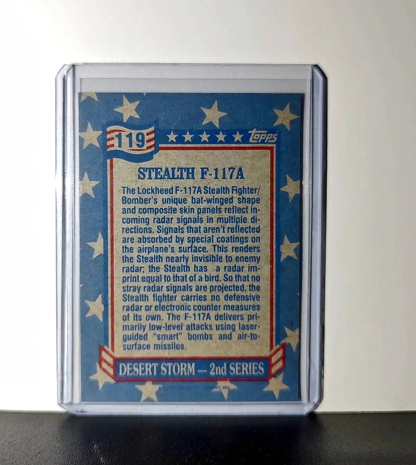 F-117A Stealth Fighter 1991 Topps Desert Storm #119 Card - Non-Sports Card Single
