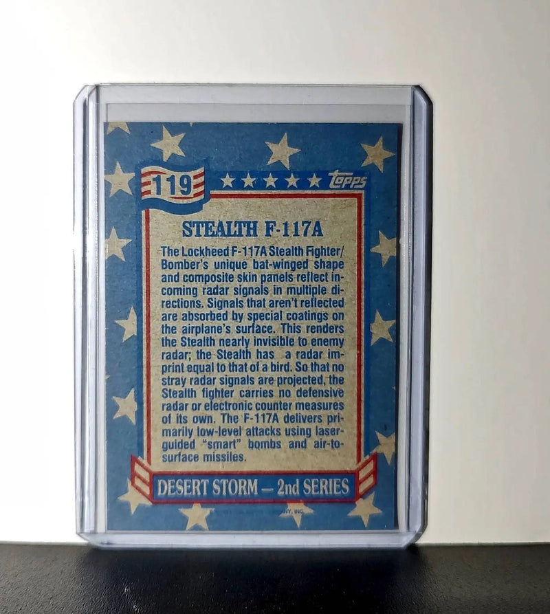 F-117A Stealth Fighter 1991 Topps Desert Storm #119 Card - Non-Sports Card Single