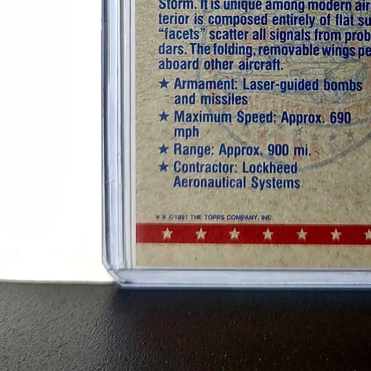 F-117A Stealth Fighter 1991 Topps Desert Storm #21 Card - Other
