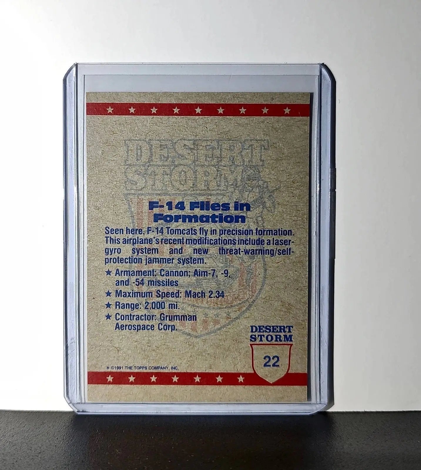 F-14 Flies in Formation 1991 Topps Desert Storm #22 Card - Other