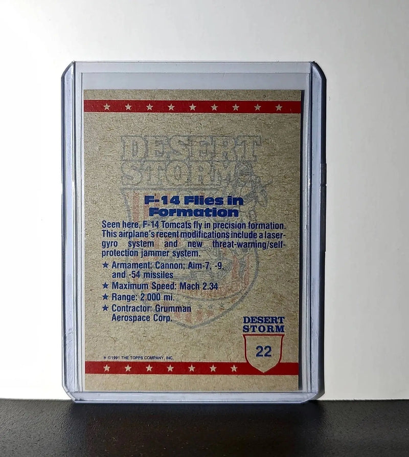 F-14 Flies in Formation 1991 Topps Desert Storm #22 Card - Other