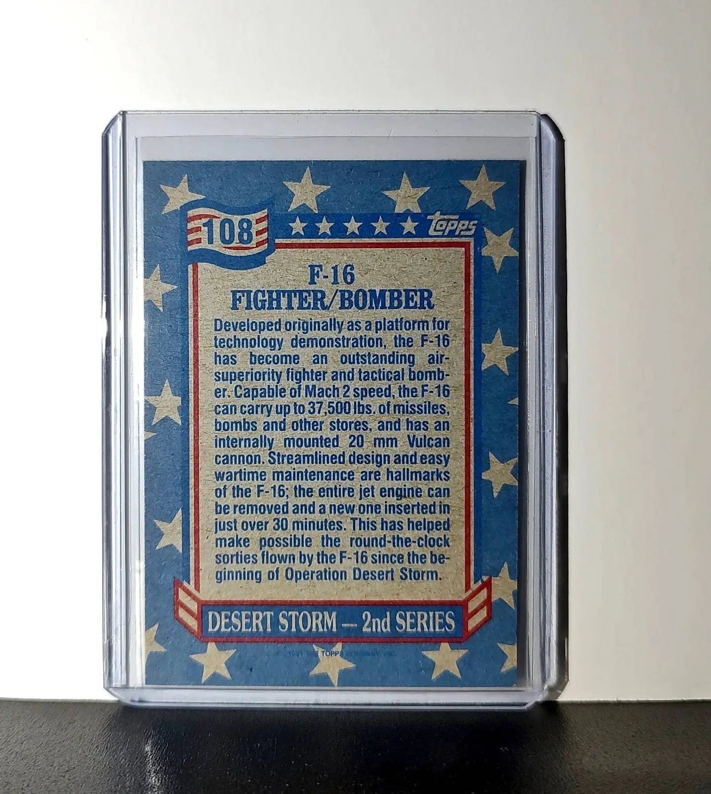 F-16 Fighter/Bomber 1991 Topps Desert Storm #108 Card - Non-Sports Card Single