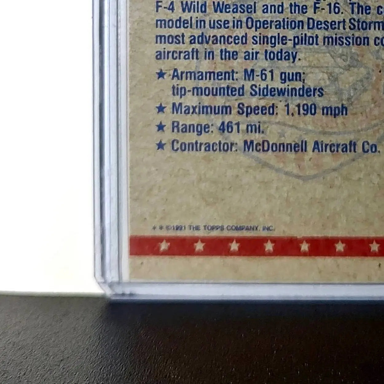 F/A-18 Cockpit 1991 Topps Desert Storm #64 Card