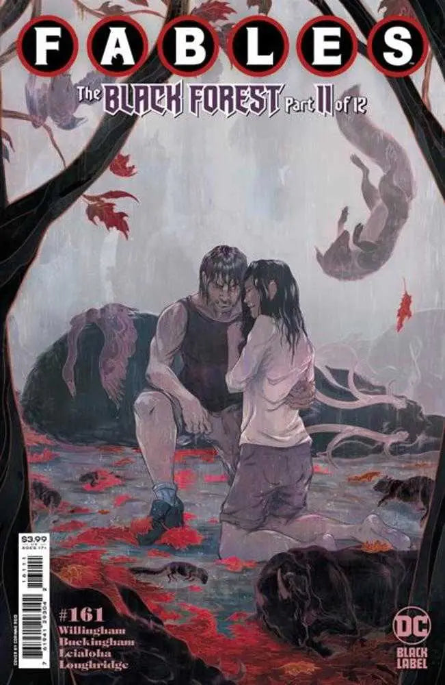 Comic book cover for Fables The Black Forest with romantic scene, ideal for trading cards
